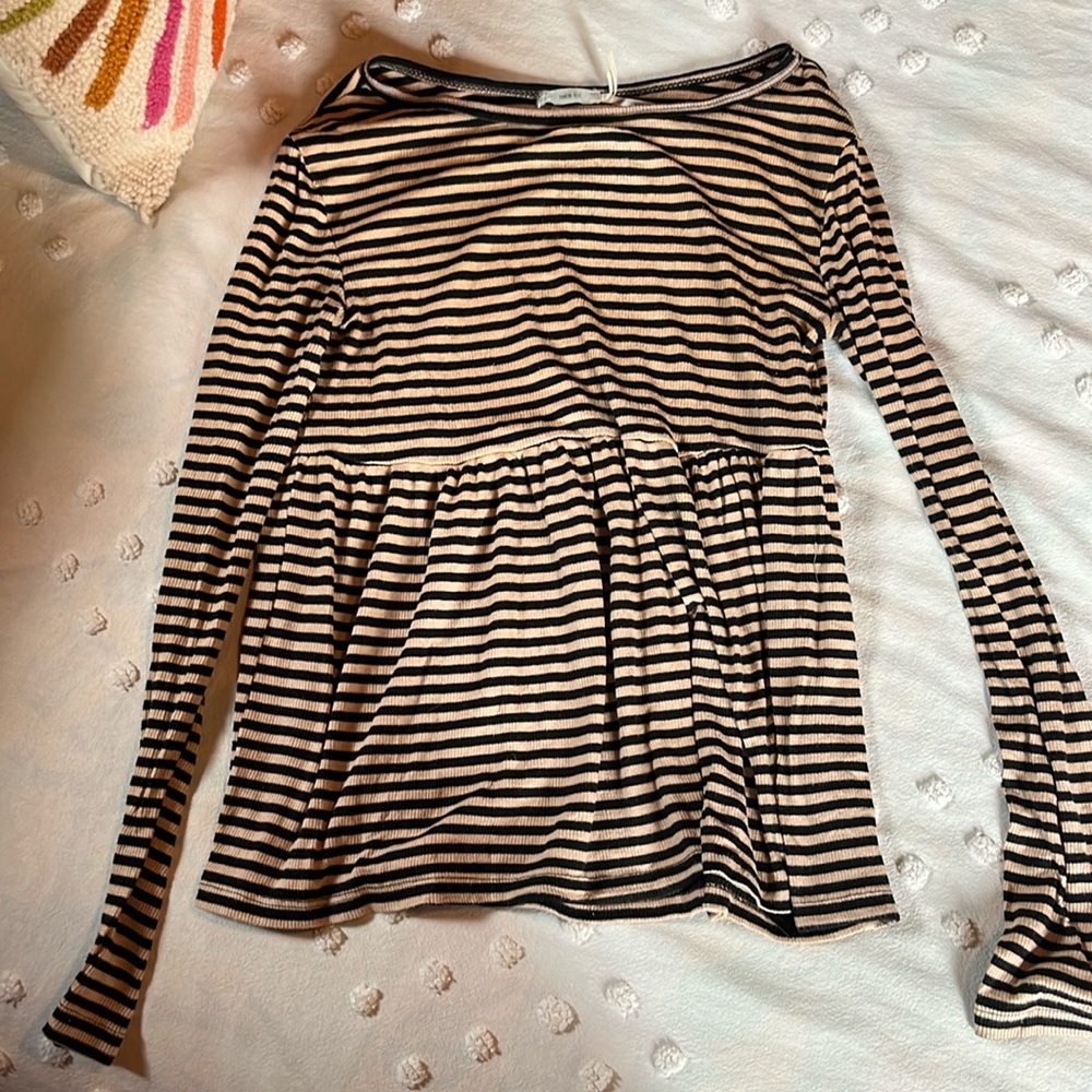 Urban Outfitters brown and black stripped long sleeve